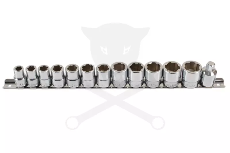 Csavarkiszedő készlet - sérült fejű csavarokhoz 12+1 db-os 08-19 mm 3/8"