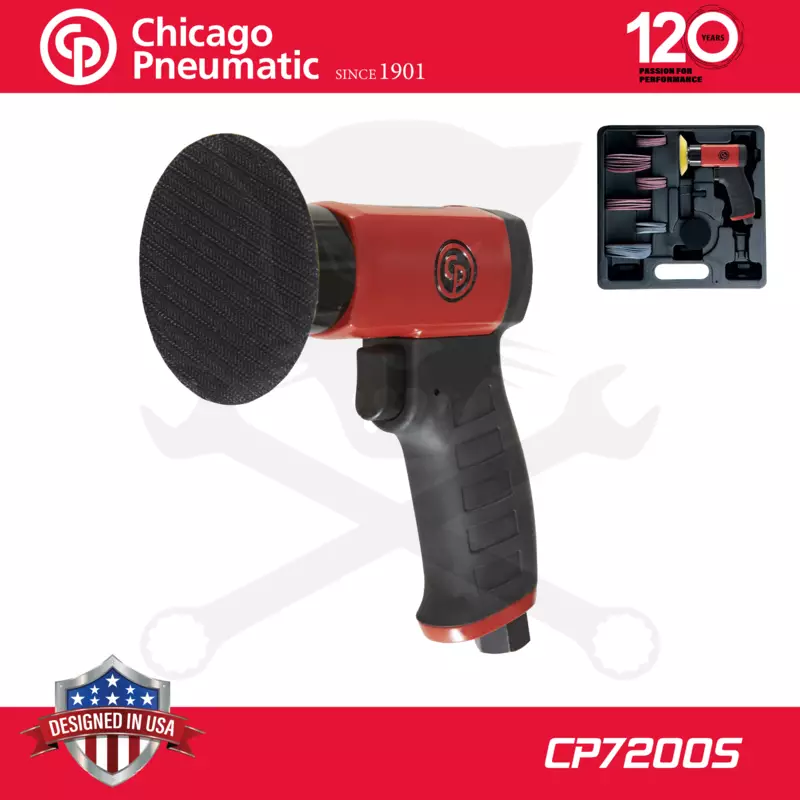 Levegős excenter csiszológép  50-75 mm 2"-3"- 2.5 mm MINI készlet Chicago (CP7200S)