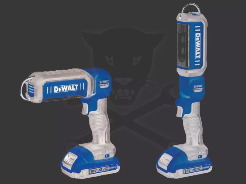 Szerelőlámpa, akkus, csuklós fej - akku nélkül - 225-450 Lm DeWalt