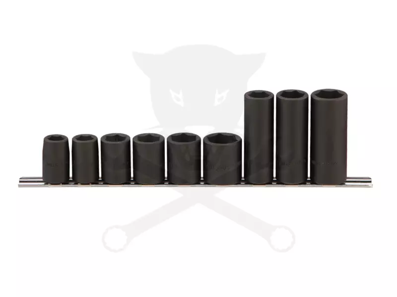 Légkulcsfej készlet 1/2" 9 db 13-24 mm metrikus normál+hosszú Genius