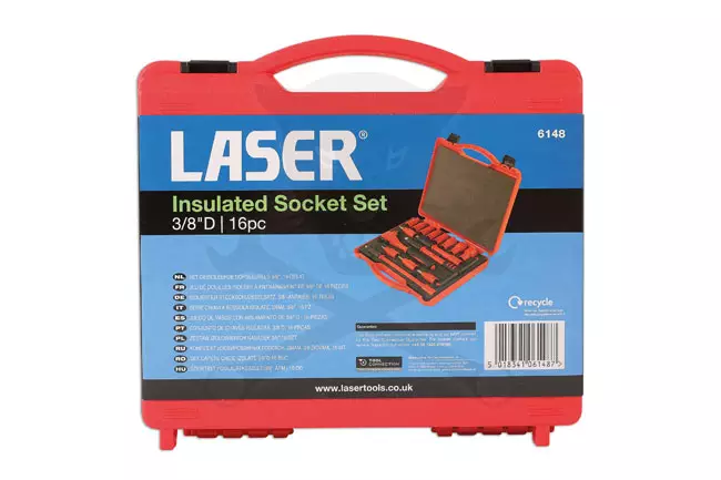 Dugókulcs készlet VDE 1000 V Szigetelt/Hibrid szerszám készlet3/8" 16 db-os