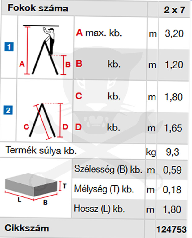 Létra ALU lépcsőfokos két oldalon járható álló 2x7 fok - Krause STABILO