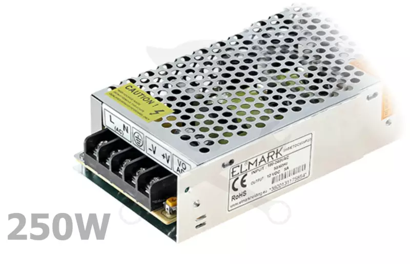 Tápegység LED szalaghoz 12V - 250W - ELMARK