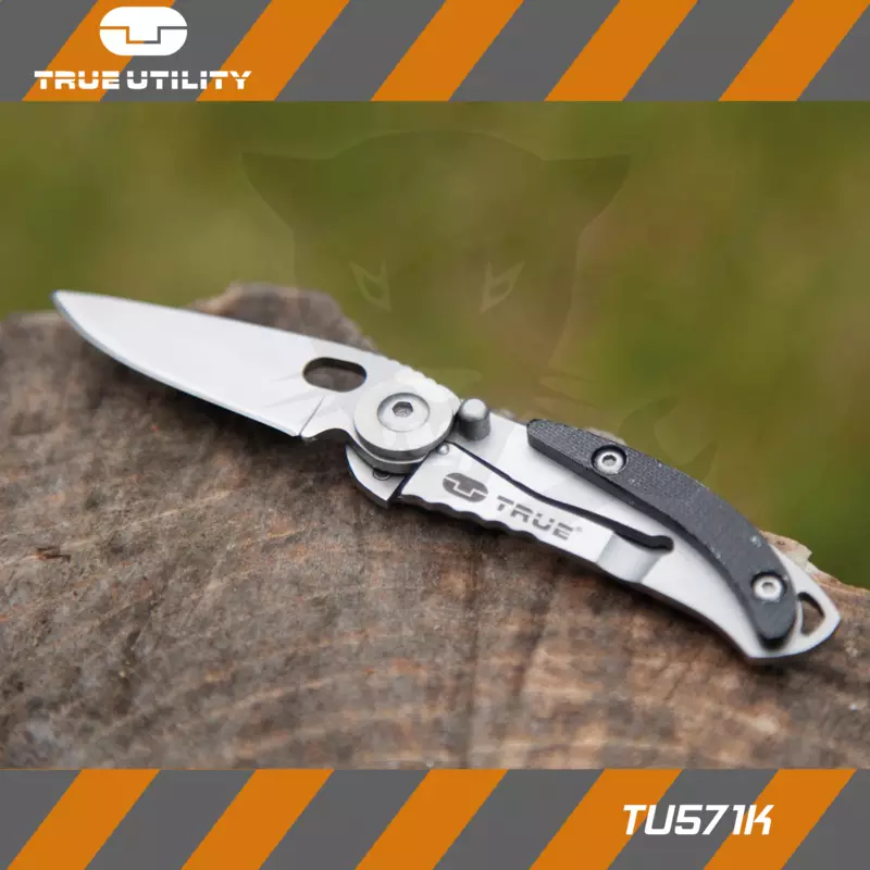 Vágókés, összecsukható Skeletonknife - Fekete-Szürke-True