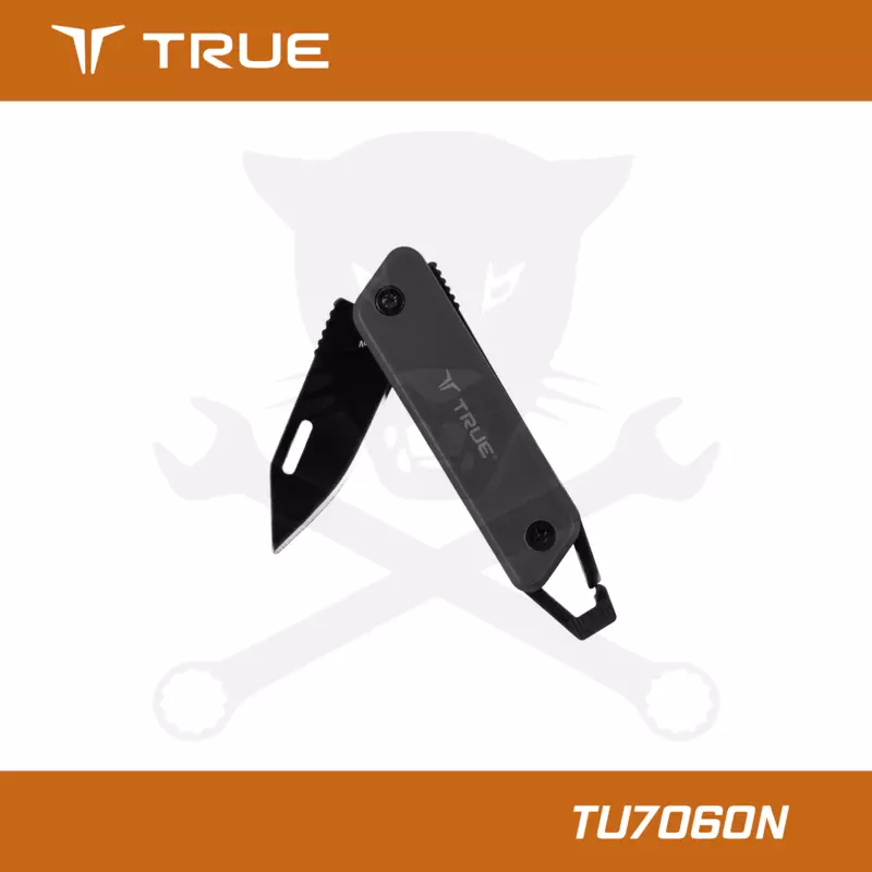 Vágókés, összecsukható Modern Keychain Knife - Fekete - True