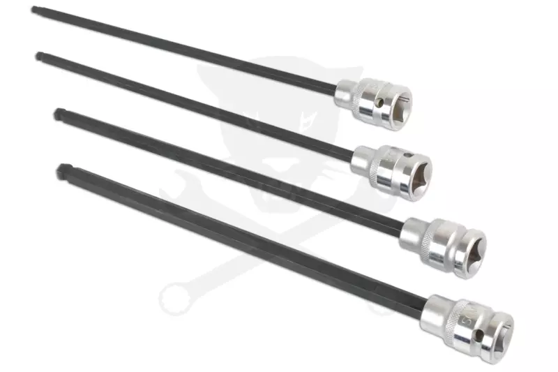 Rátűzőkulcs készlet 1/2" 4 db-os gömbvég extra hosszú 288 mm 5-6-8-10 mm