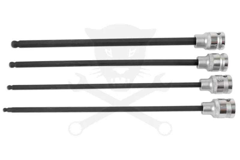Rátűzőkulcs készlet 1/2" 4 db-os gömbvég extra hosszú 288 mm 5-6-8-10 mm