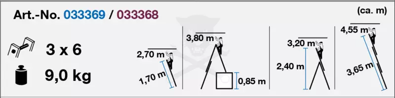 Létra ALU létrafokos sokcélú álló 3x 6 fokos - Krause CORDA