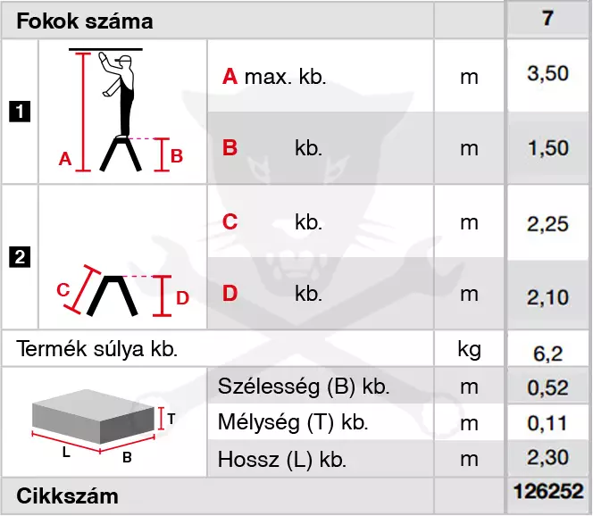 Létra ALU lépcsőfokos álló 1x 7 fokos - Krause Monto SOLIDY