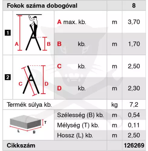 Létra ALU lépcsőfokos álló 1x 7 fokos - Krause Monto SOLIDY