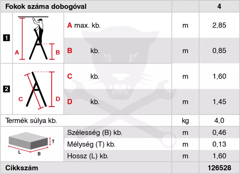 Létra ALU lépcsőfokos álló 1x 4 fokos - Krause Monto SECURY