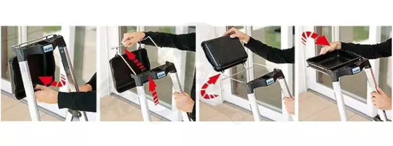Létra ALU lépcsőfokos álló 1x 4 fokos - Krause Monto SECURY