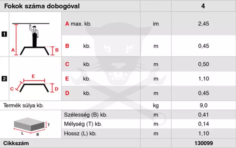 Dobogó ALU összecsukható 1x 2 fokos - Krause Monto StepTop