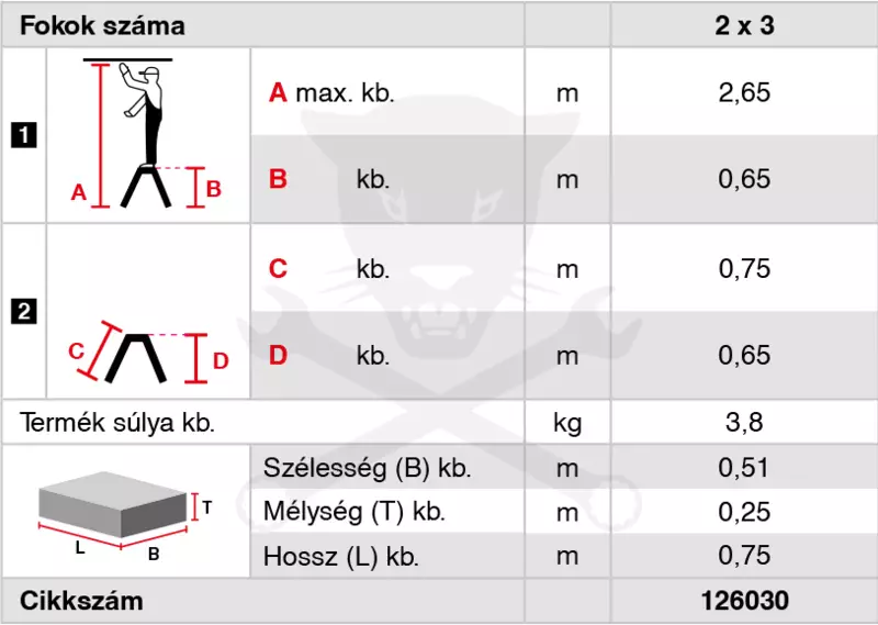 Fellépő ALU lépcsőfokos két oldalon járható 2x3 fok -Krause Monto TREPPO