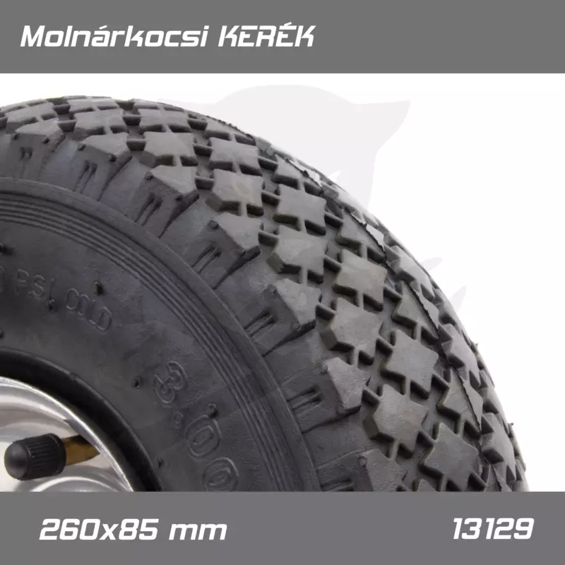 Molnárkocsi KERÉK fémfelnis tűgörgős - gumitömlős 3.00-4 / 260x85 mm