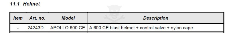 Homokfúvó géphez védősisak Apollo 600 - Clemco