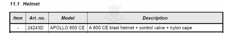 Homokfúvó géphez védősisak Apollo 600 - Clemco