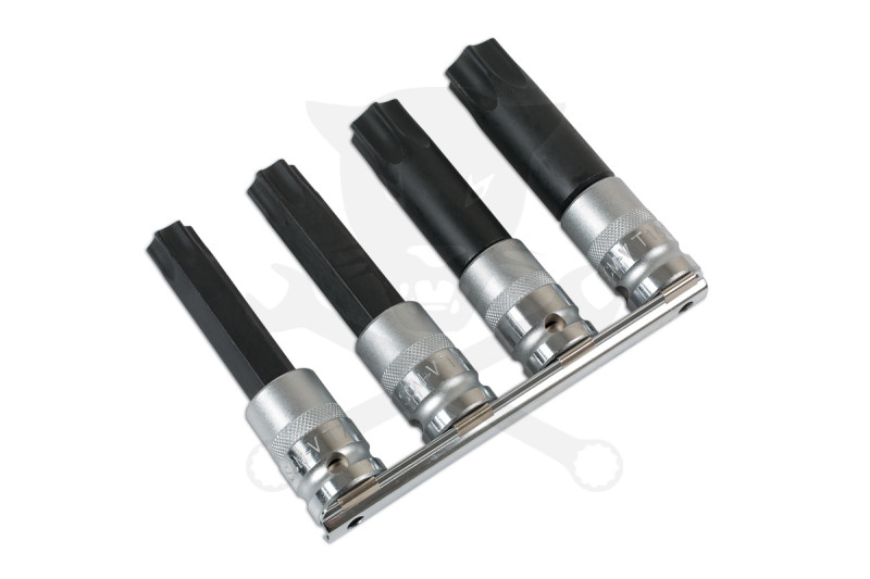 Rátűzőkulcs - crowa+bit készlet furatos torx 4 db T70-T80-T90-T100
