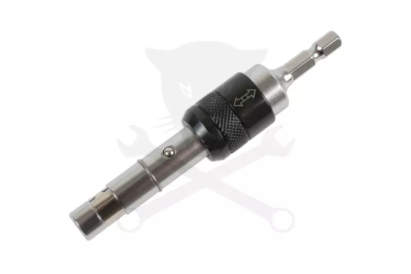 Bit tartó 1/4"-os, fúrógépbe fogható Csuklós / Fix 2:1-ben - Laser