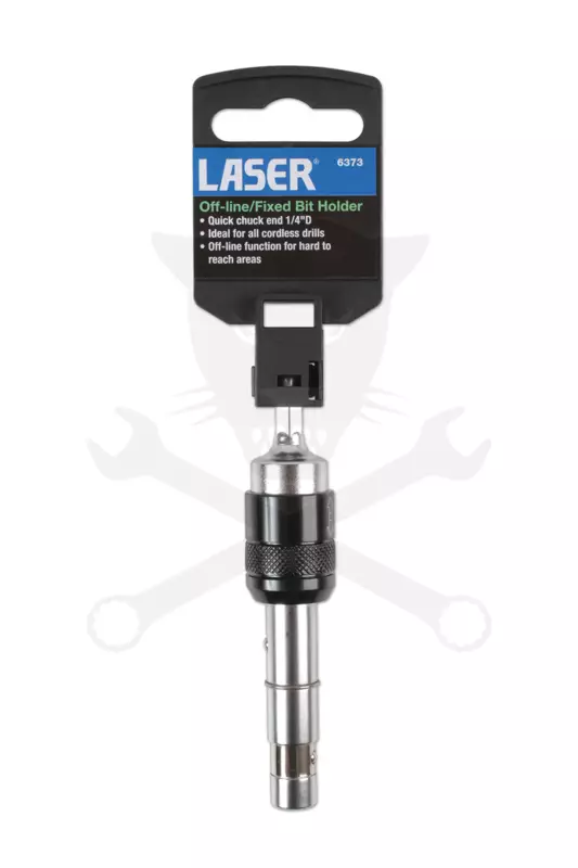 Bit tartó 1/4"-os, fúrógépbe fogható Csuklós / Fix 2:1-ben - Laser