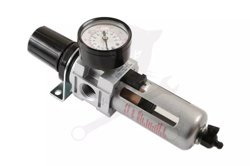 Levegőelőkészítő egység szűrő+szabályzó+óra - 1/2" BSP- 15 Bar