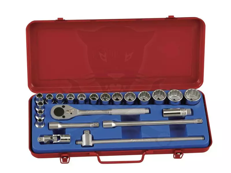Dugókulcs készlet 1/2" 22 db-os 8-32 mm, 12 szögű Genius