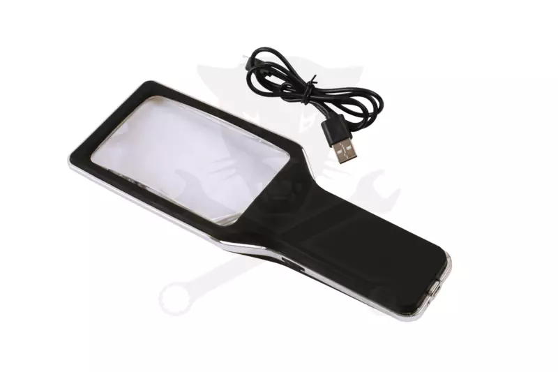 Nagyító  4x - szabályozható 10 db ultra fényes LED, akkus USB töltős