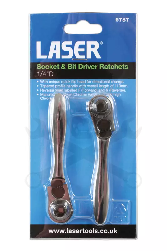 Crowa racsnis kulcs 1/4" 2 db-os készlet 1/4"Bitekhez + 1/4"Dugófejekhez
