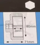 Légkulcsfej 1" 6 lapú normál 80-as Volvo FH/FM első tengelyanyához