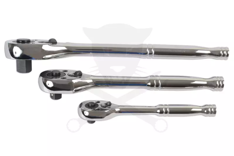 Crowa racsnis kulcs készlet 3 db-os nyomógombos 1/2"-3/8"-1/4"