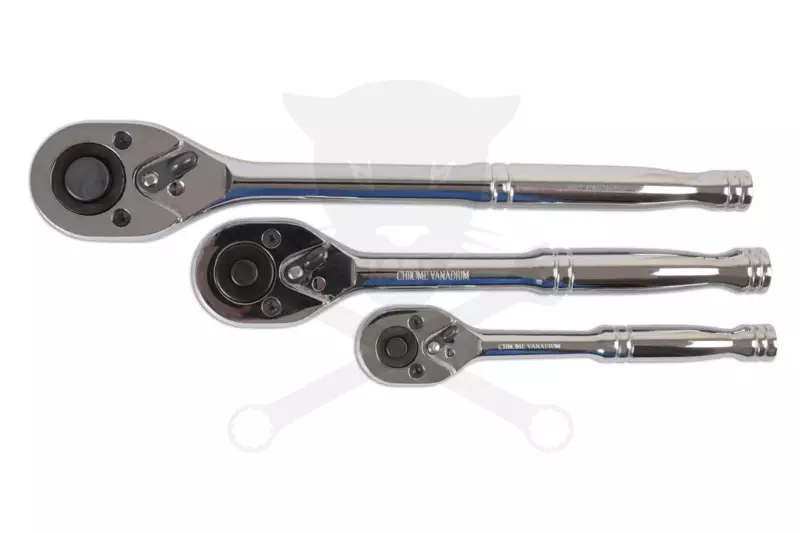Crowa racsnis kulcs készlet 3 db-os nyomógombos 1/2"-3/8"-1/4"