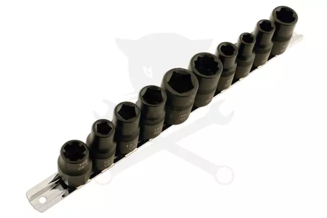 Autóipari speciális dugókulcs készlet 1/2" 10 db-os 3-5-6-10-12 lapú