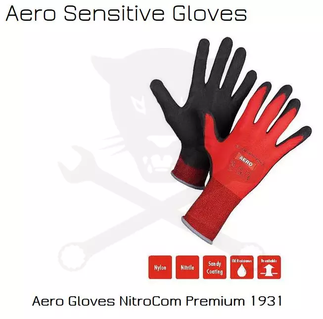 Kesztyű NitroCom 1931 premium piros AERO nitril 09-es L-es L/8