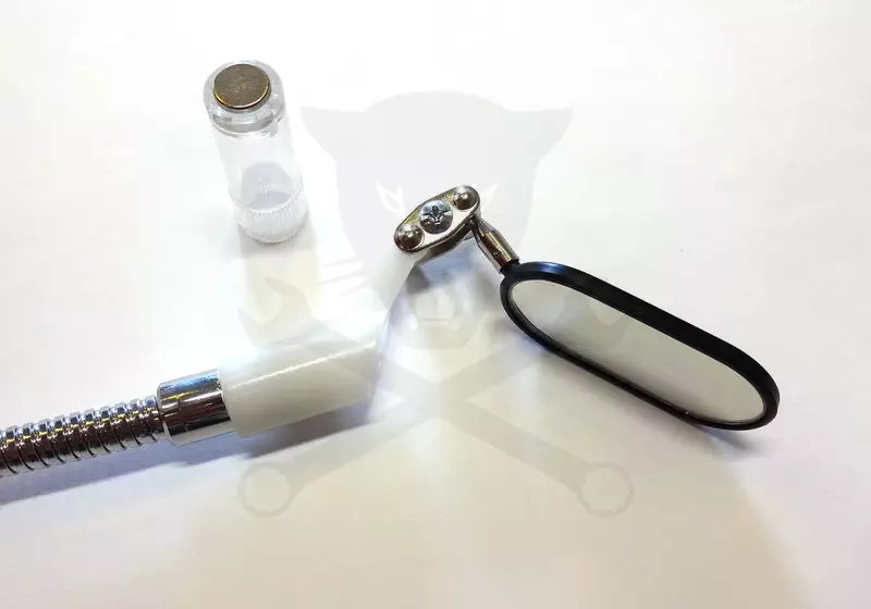 Tükör  25x50 mm Flexibilis, beépített világítással, mágneses véggel