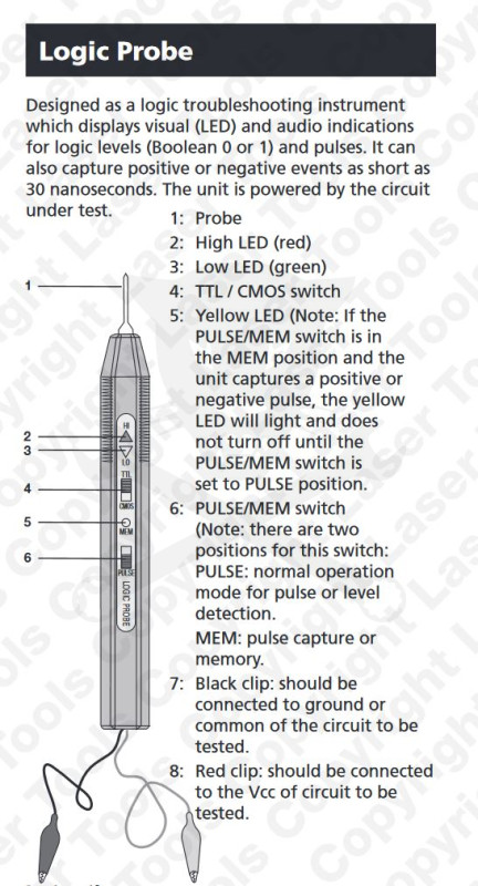 Próbalámpa LED-es - LOGIKAI - 5-15V DC