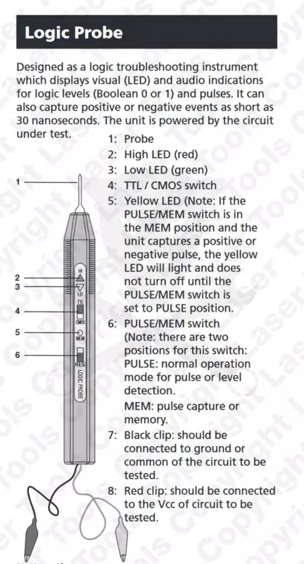 Próbalámpa LED-es - LOGIKAI - 5-15V DC