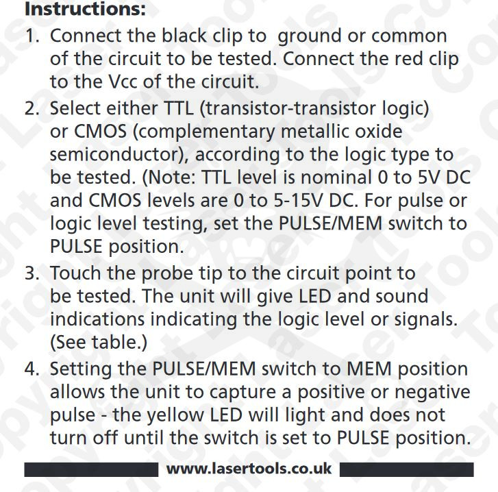 Próbalámpa LED-es - LOGIKAI - 5-15V DC
