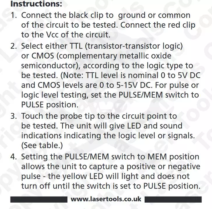 Próbalámpa LED-es - LOGIKAI - 5-15V DC