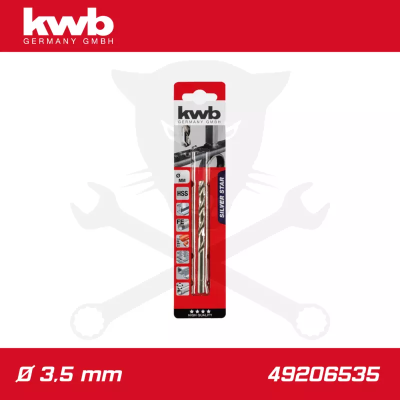 Csigafúró 3,5 mm HSS-G DIN 338 Silver Star, profi - KWB