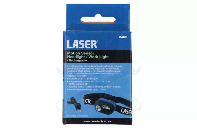 Szerelőlámpa - Fejlámpa LED 01 COB Multifunkc. 2:1 akkus USB +szenzor