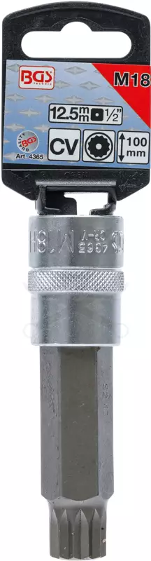 Rátűzőkulcs - crowa+bit 1/2" XZN - Spline M18 x 100 mm LYUKAS