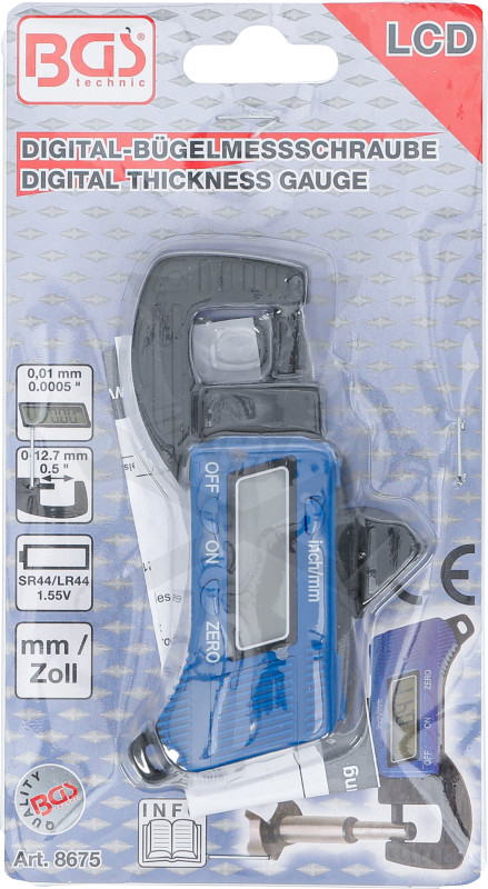 Mikrométer  0-13 mm digitális - BGS