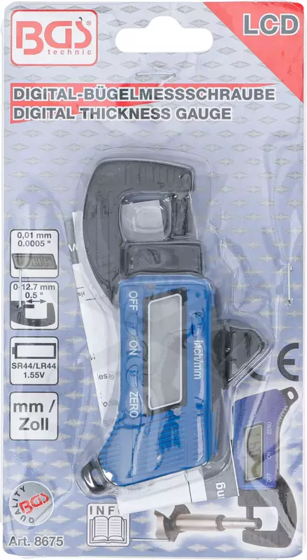 Mikrométer  0-13 mm digitális - BGS