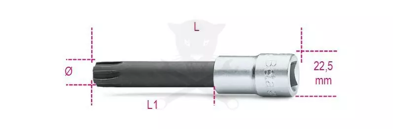 Rátűzőkulcs - crowa+bit 1/2" ribe 12 mm Beta (920ES/12L)