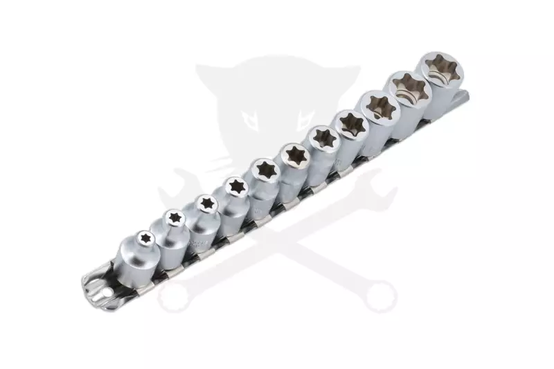 Dugókulcs - crowafej készlet 3/8" belső E-torx E5-E20 11 db-os, lapolt