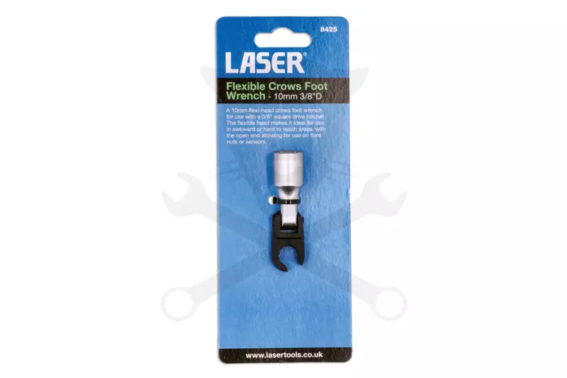 Villáskulcs adapter csuklós 10 mm-es Crowfoot nyitott 12 lapú 3/8"