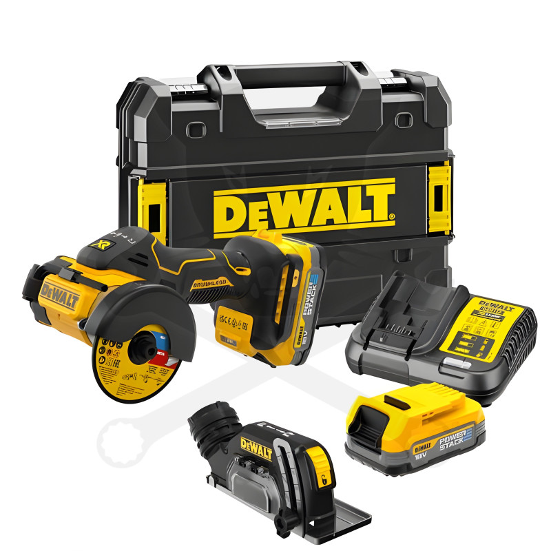 Sarokcsiszoló, akkus 18V 76 mm 2 db 1.7 Ah - kofferben, DeWalt