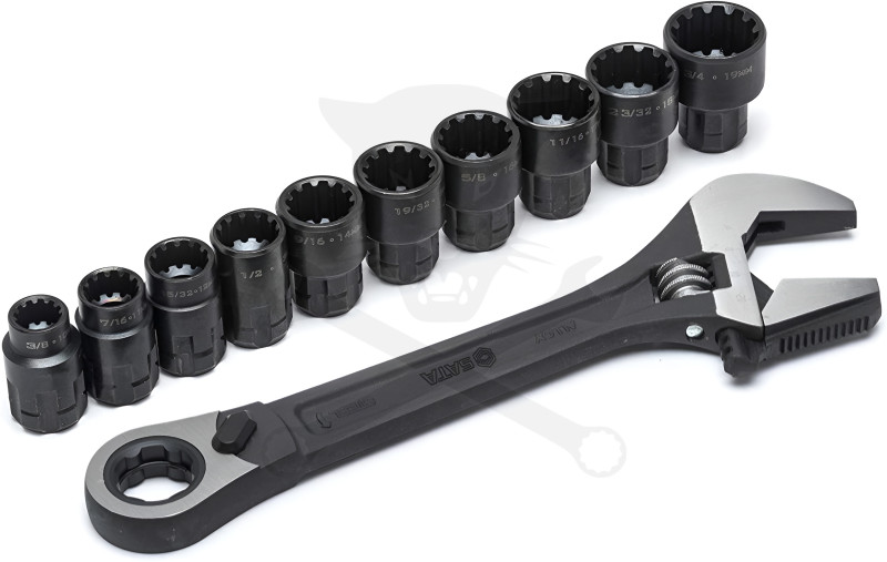 Csillag-villás univerzális racsnis klt 11r. 10-19 mm - Black - SATA