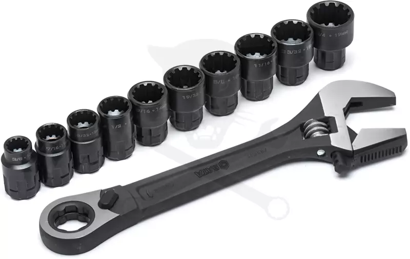 Csillag-villás univerzális racsnis klt 11r. 10-19 mm - Black - SATA