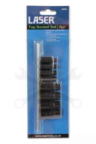 Adapter készlet menetfúrókhoz  8 db-os 4 lapú M1.5-M14 -mágneses- Laser